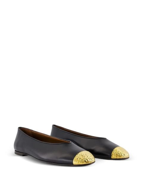 Giuseppe Zanotti Amanda round-toe ballet flats - Black - zdjęcie produktu nr 2