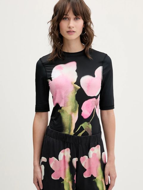 Stine Goya t-shirt damski kolor czarny SG-AW25-T071-2244