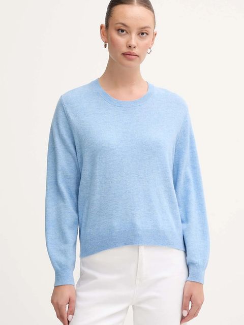 United Colors of Benetton sweter wełniany damski kolor niebieski lekki 1002D10BG - zdjęcie produktu nr 1