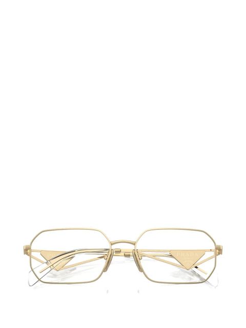 Prada Eyewear geometric logo glasses - Gold