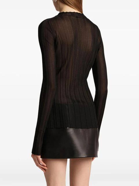 KHAITE Cosette ruffled ribbed top - Black - zdjęcie produktu nr 2