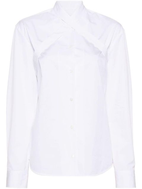 Off-White cross-collar cotton-poplin shirt - zdjęcie produktu nr 1