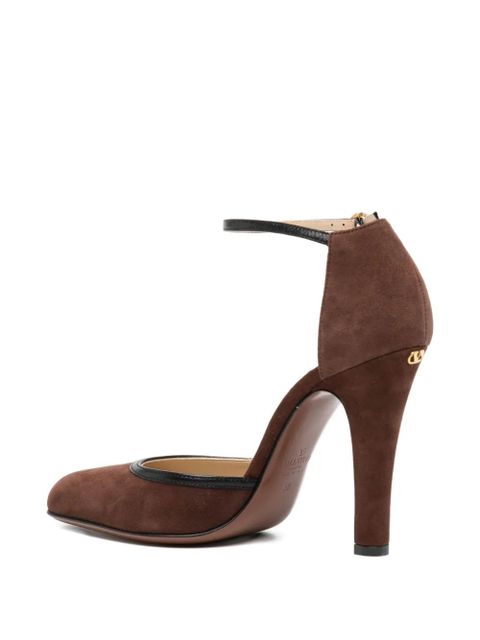 Valentino Garavani 100mm ankle-strap heeled pumps - Brown
