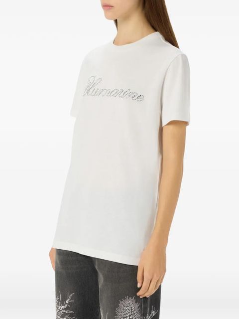 Blumarine rhinestone-embellishment T-shirt - White