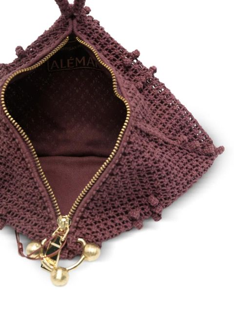 ALEMAIS macramé top-handle tote bag - Purple