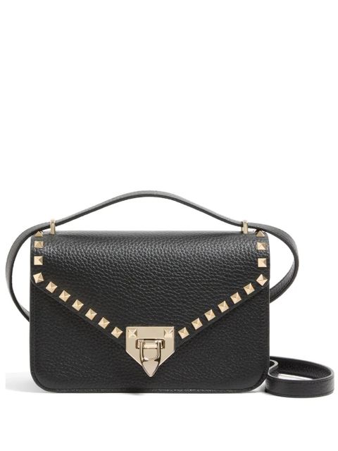 Valentino Garavani Rockstud small shoulder bag in grainy calfskin - Black - zdjęcie produktu nr 1