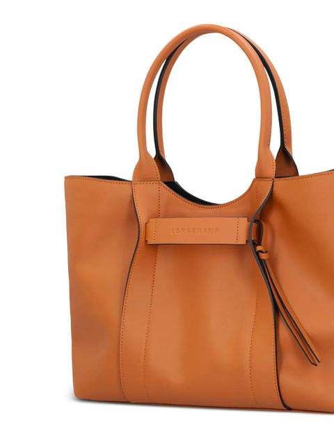 Longchamp large 3D leather tote bag - Neutrals