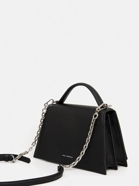 Karl Lagerfeld torebka skórzana K/SIGNATURE kolor czarny A1W30036 - zdjęcie produktu nr 2