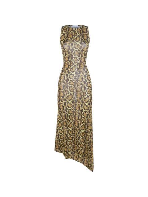 Marine Serre snake-print asymmetric dress - Brown - zdjęcie produktu nr 1