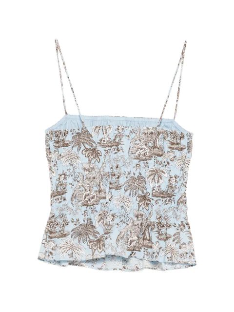 STAUD Ayla spaghetti-strap printed top - Blue - zdjęcie produktu nr 2