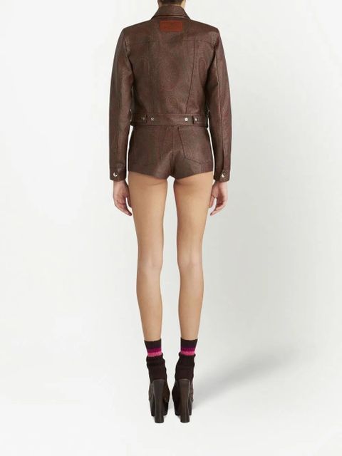 ETRO paisley-print cropped jacket - Red