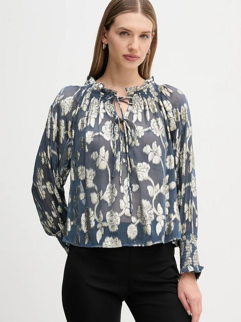 Hoss Intropia bluzka damska kolor niebieski wzorzysta 6282677 - zdjęcie produktu nr 1