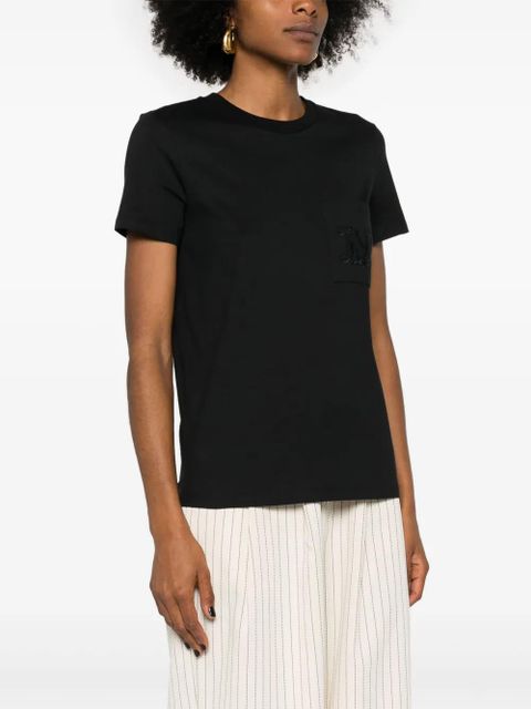 Max Mara logo-embroidered cotton T-shirt - Black