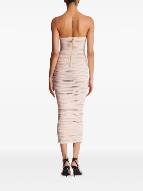 Balmain strapless knit midi dress - Neutrals