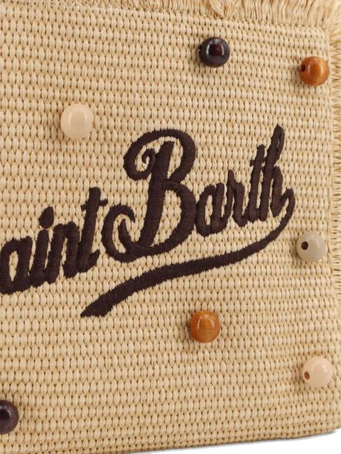 MC2 Saint Barth bead-embellished frayed tote bag - Neutrals