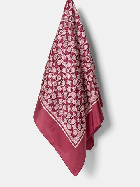 Coach chusta jedwabna kolor różowy wzorzysta 29C2755