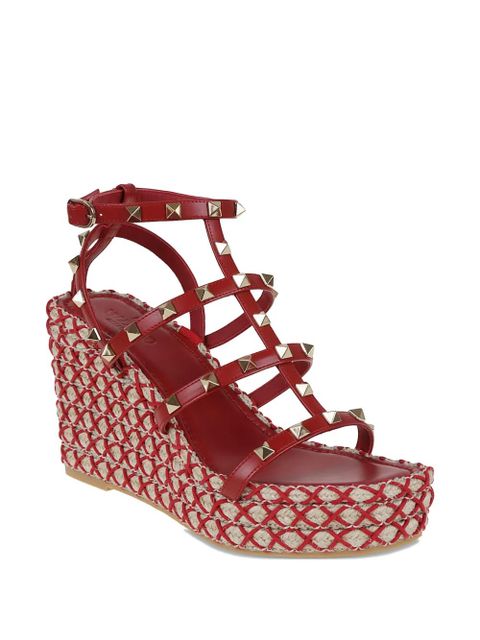 Valentino Garavani 95mm studded cage heeled espadrilles - Red - zdjęcie produktu nr 2