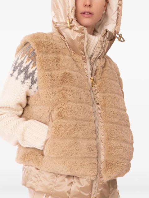 BOGNER Yumi quilted faux-fur hooded gilet - Neutrals