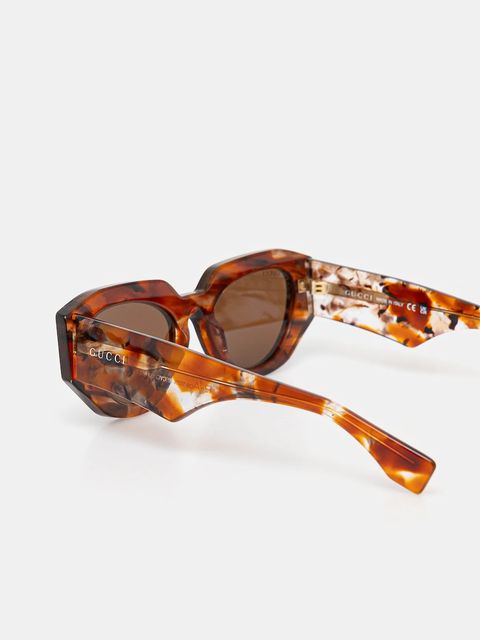 Gucci okulary przeciwsłoneczne damskie kolor brązowy GG2007S