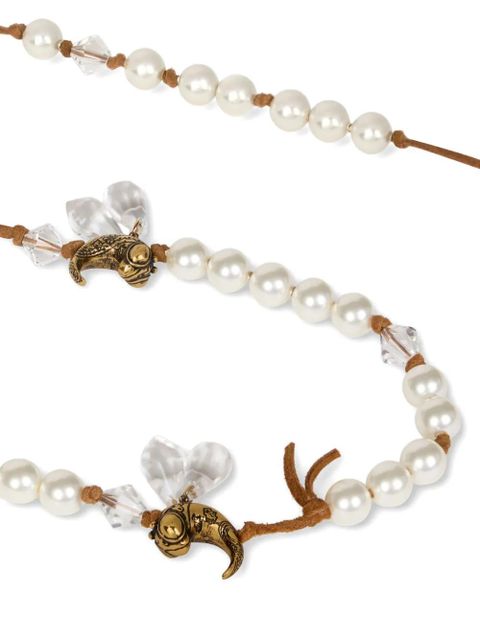 ETRO pearl-paisley bee necklace - Gold