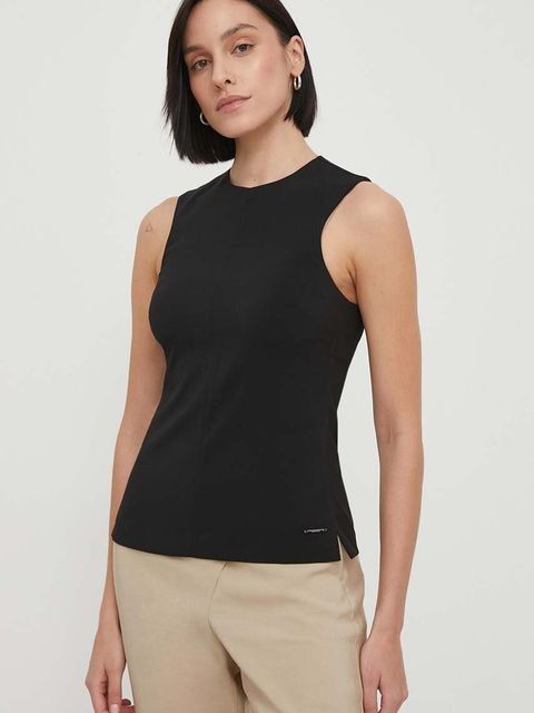 Calvin Klein bluzka damska kolor czarny gładka
