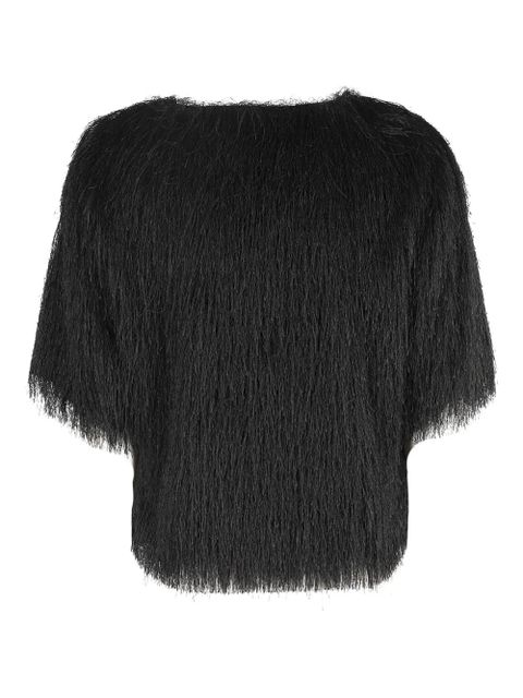SOLOTRE fringed top - Black - zdjęcie produktu nr 2