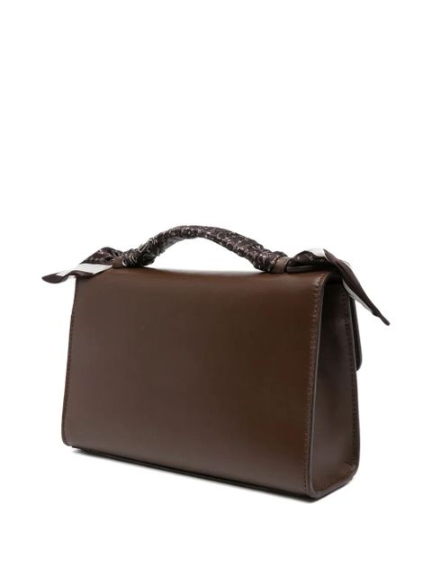 AMIRI logo-plaque braided-handle tote bag - Brown