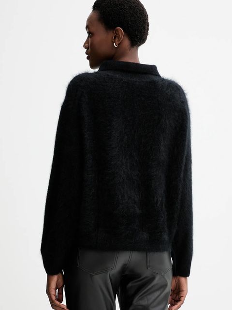 Rag & Bone sweter kaszmirowy damski kolor czarny z półgolfem RG6325F6MCA