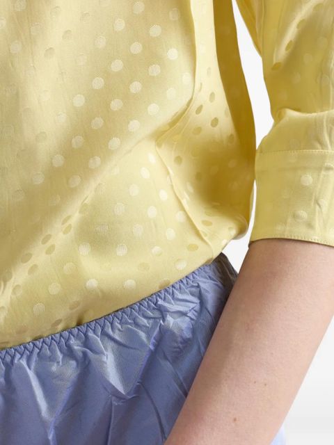 Prada polka-dot satin shirt - Yellow