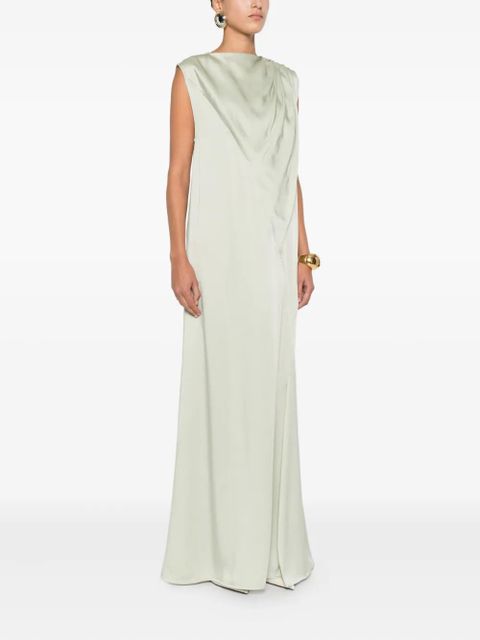 Jil Sander pleated sleeveless maxi dress - Green