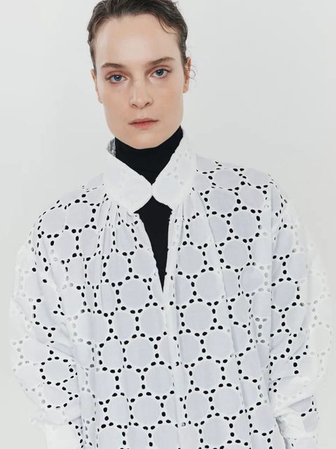 ANIA KUCZYŃSKA - Sukienka z bawełnianej koronki Mezzogiorno Bianco - zdjęcie produktu nr 1