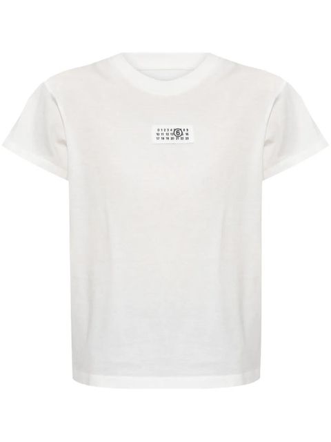 MM6 Maison Margiela Numbers-motif cotton T-shirt - White - zdjęcie produktu nr 1