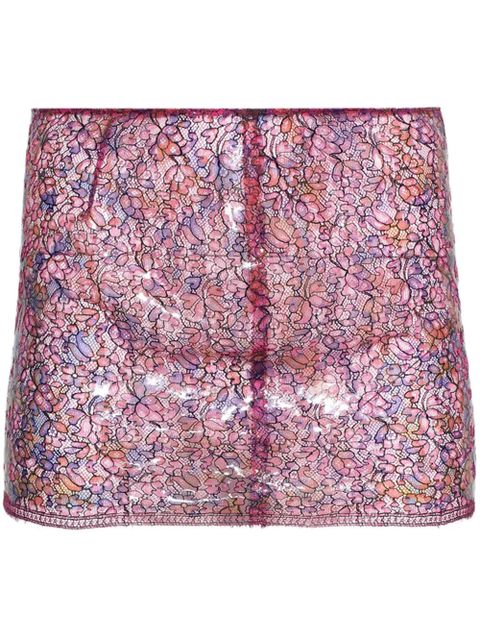 Christopher Esber mini handpainted lace skirt - Pink - zdjęcie produktu nr 1