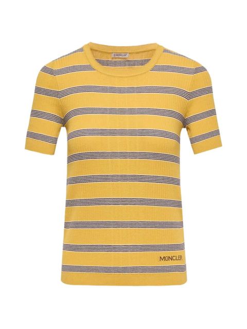 Moncler striped ribbed-knit T-shirt - Yellow - zdjęcie produktu nr 1