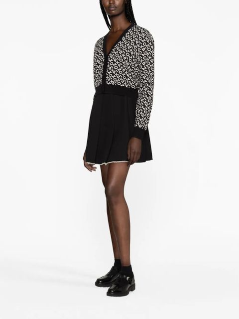PINKO logo-jacquard cardigan - Black