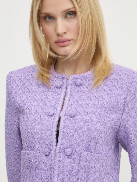 Rotate marynarka z domieszką wełny kolor fioletowy jednorzędowa gładka 113086364