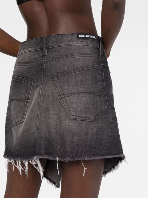 Balenciaga Cut-up denim mini skirt - Black