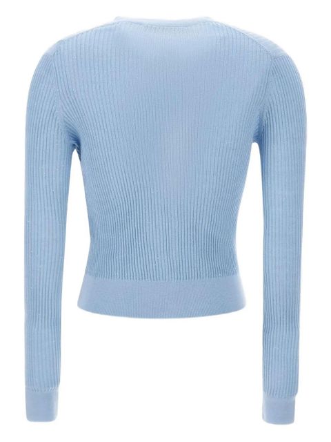 Max Mara sequin-embellished ribbed cardigan - Blue