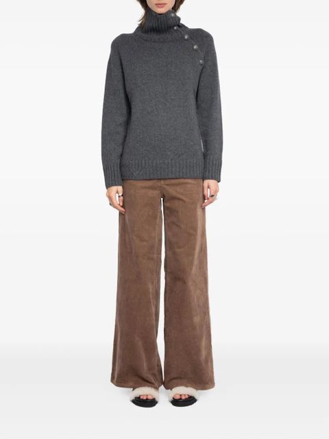 Zadig&Voltaire Mora high-neck button-detail sweater - Grey - zdjęcie produktu nr 2