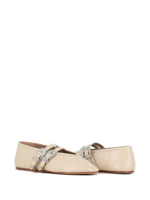 Le Monde Beryl buckle-embellished ballet flats - Neutrals
