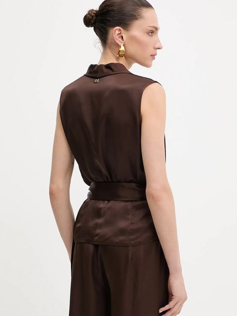 Marciano by Guess bluzka IVA damska kolor brązowy gładka 5YGH15 7350A