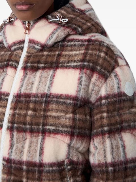 Moncler flannel down jacket - Brown