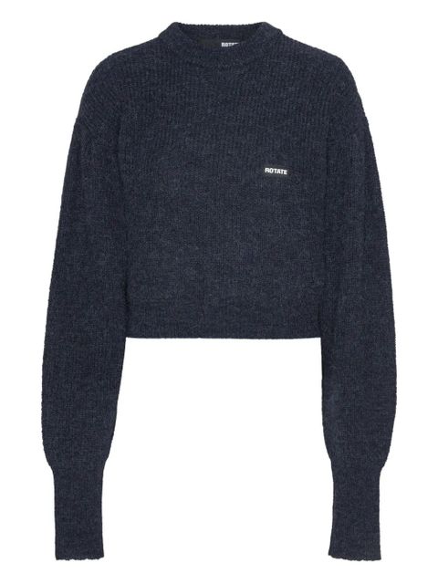 ROTATE BIRGER CHRISTENSEN cuffed-sleeve crewneck sweater - Blue - zdjęcie produktu nr 1