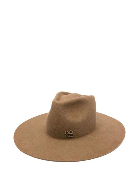 Ruslan Baginskiy felt wide-brim fedora hat - Brown - zdjęcie produktu nr 1