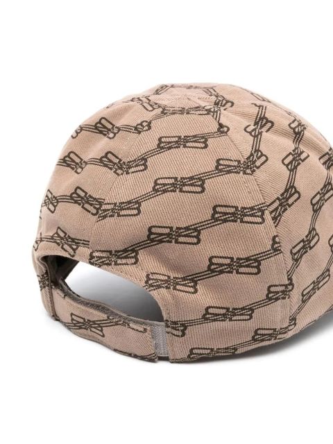 Balenciaga monogram-print cap - Neutrals