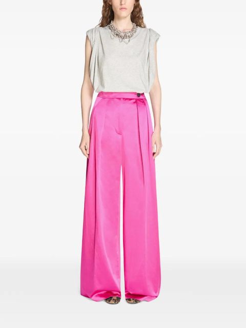 DRIES VAN NOTEN button pleated wide palazzo pants - Pink - zdjęcie produktu nr 2