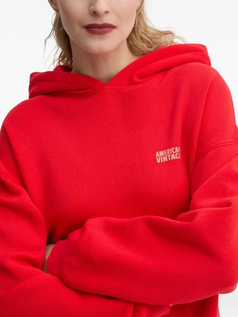 American Vintage logo-print hoodie - Red