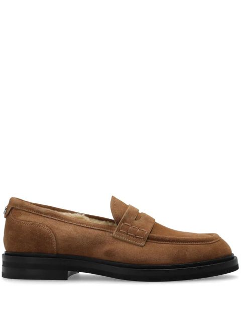 Dolce & Gabbana logo-plaque suede loafers - Brown - zdjęcie produktu nr 1