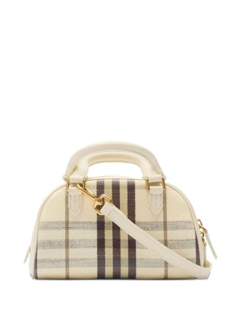 Burberry check-pattern bowling mini tote bag - Neutrals