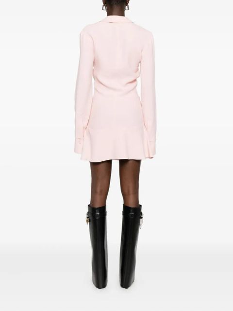 The Attico gathered-detail collared dress - Pink